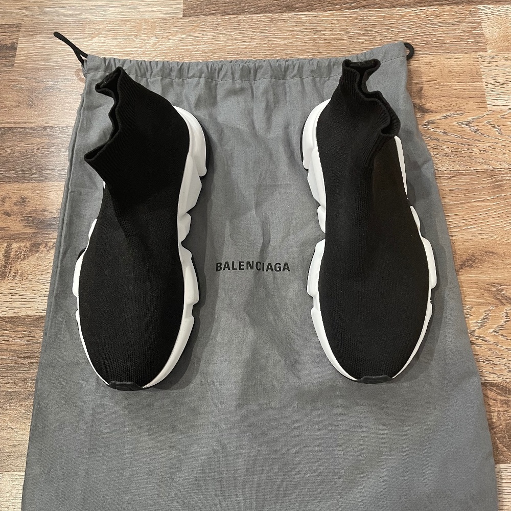 Balenciaga Women’s Speed Recycled Knit Graffiti Sneaker